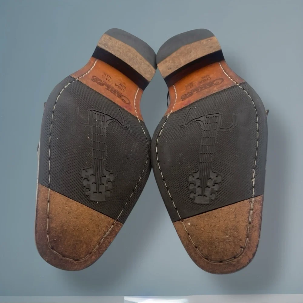 Carlos Santana Men's Passion Double Monk Strap Loafers Size 11.5 Brown
